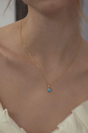 Round Pendant Necklace in S925 Sterling Silver, Gold Plated, Versatile Daily Wear, Stackable, Exquisite Minimalist Jewelry