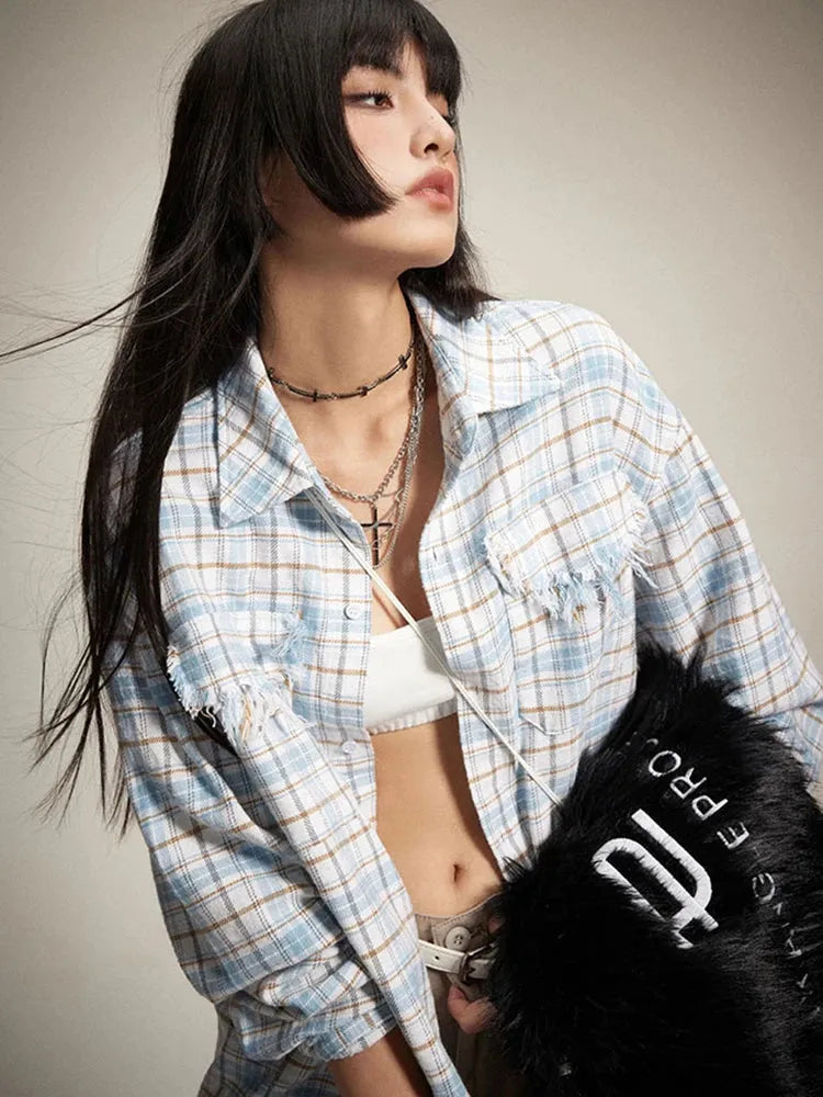 Ruffle Dress With Jeans, Jeans And Denim - Distressed Plaid Shirt Ruffle Dress With Jeans, Jeans And Denim - Distressed Plaid Shirt