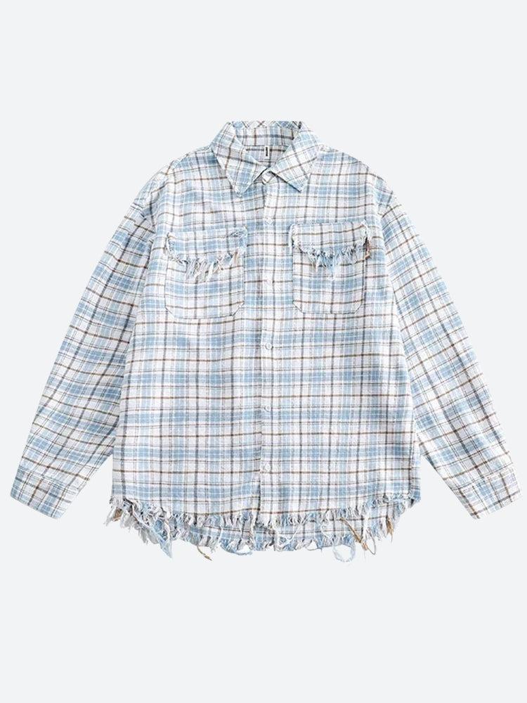 Ruffle Dress With Jeans, Jeans And Denim - Distressed Plaid Shirt Ruffle Dress With Jeans, Jeans And Denim - Distressed Plaid Shirt