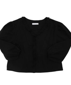 Ruffled Edge Button-Up Blouse in Romantic Spring Style - Korean-Inspired Fashion Top for a Fresh Look