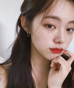 S925 Pure Silver Diamond-Shaped Ear Hoops - Minimalist Square Ear Clips, Elegant Niche Design Earrings for Women