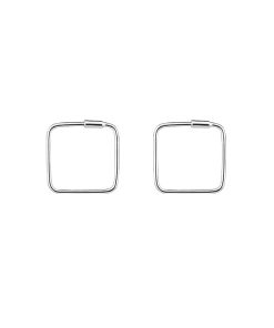 S925 Pure Silver Diamond-Shaped Ear Hoops - Minimalist Square Ear Clips, Elegant Niche Design Earrings for Women