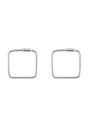 S925 Pure Silver Diamond-Shaped Ear Hoops - Minimalist Square Ear Clips, Elegant Niche Design Earrings for Women