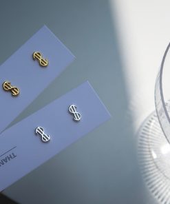 S925 Pure Silver Dollar Sign Earrings for Women - Trendy Minimalist Fashion Ear Accessories 2025