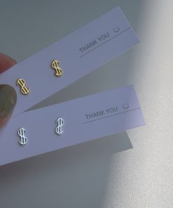 S925 Pure Silver Dollar Sign Earrings for Women - Trendy Minimalist Fashion Ear Accessories 2025