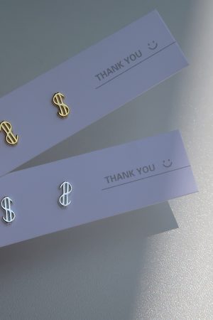 S925 Pure Silver Dollar Sign Earrings for Women - Trendy Minimalist Fashion Ear Accessories 2025