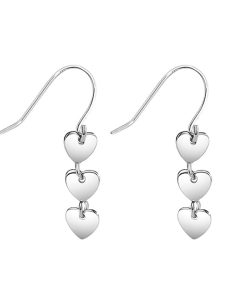 S925 Pure Silver Heart-Shaped Tassel Earrings - Minimalist Long Hook Design for Women, Trendy Cold Style Jewelry