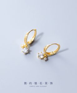 S925 Pure Silver Minimalist Diamond-Inlaid Round Ear Clips - Elegant Drop Earrings for Women, 2025 Fresh Style