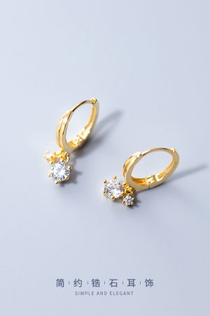 S925 Pure Silver Minimalist Diamond-Inlaid Round Ear Clips - Elegant Drop Earrings for Women, 2025 Fresh Style