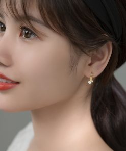 S925 Pure Silver Minimalist Diamond-Inlaid Round Ear Clips - Elegant Drop Earrings for Women, 2025 Fresh Style