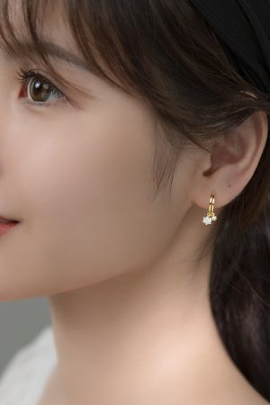 S925 Pure Silver Minimalist Diamond-Inlaid Round Ear Clips - Elegant Drop Earrings for Women, 2025 Fresh Style