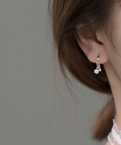 S925 Pure Silver Minimalist Diamond-Inlaid Round Ear Clips - Elegant Drop Earrings for Women, 2025 Fresh Style