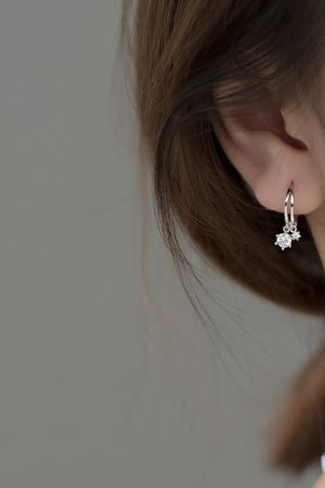 S925 Pure Silver Minimalist Diamond-Inlaid Round Ear Clips - Elegant Drop Earrings for Women, 2025 Fresh Style