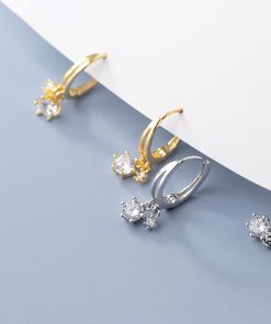 S925 Pure Silver Minimalist Diamond-Inlaid Round Ear Clips - Elegant Drop Earrings for Women, 2025 Fresh Style