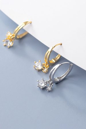 S925 Pure Silver Minimalist Diamond-Inlaid Round Ear Clips - Elegant Drop Earrings for Women, 2025 Fresh Style