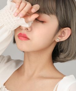 S925 Pure Silver Rainbow Unicorn Earrings for Girls, Moonstone Asymmetric Design, Forest Style, Trendy Jewelry for Students