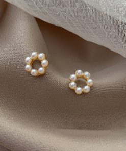 S925 Silver Needle Pearl Earrings - Minimalist Round Studs, Exquisite Korean Style, Versatile Mini Ear Jewelry for Women