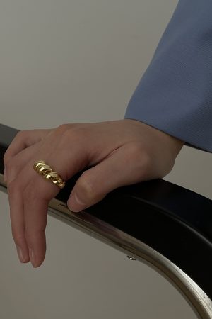 S925 Silver Twisted Rope Open Adjustable Ring for Women, Retro Light Luxury Punk Style