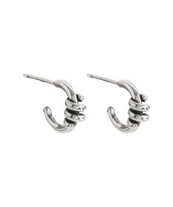 S925 Sterling Silver Needle Earrings for Women, Vintage Knot Design, Cool Commuter Style, Ins Aesthetic, 2025 Fashion Trend