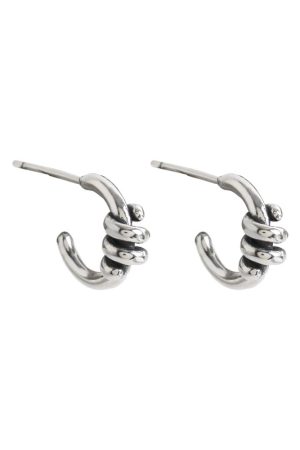 S925 Sterling Silver Needle Earrings for Women, Vintage Knot Design, Cool Commuter Style, Ins Aesthetic, 2025 Fashion Trend