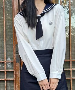 Sailor Suit JK Women's Two-Piece Set - Little Pine Pudding Bear College Style 2025 Japanese Fashion, Cute Kawaii Aesthetic