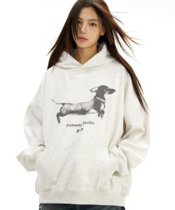 Sausage Dog Print Hoodie for Unisex - Casual Jacket in Trendy Style, Perfect for Dog Lovers and Everyday Wear
