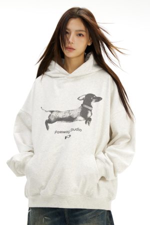 Sausage Dog Print Hoodie for Unisex - Casual Jacket in Trendy Style, Perfect for Dog Lovers and Everyday Wear