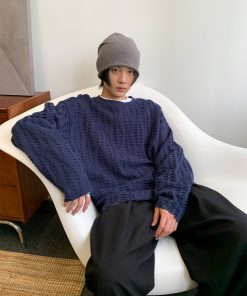 Scaly Texture Sweater in Trendy Y2K Style - Cozy Knit Pullover for Effortless Layering and Unique Fashion Statement