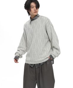 Scaly Texture Sweater in Trendy Y2K Style - Cozy Knit Pullover for Effortless Layering and Unique Fashion Statement