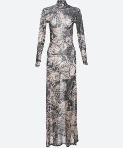 Scotland Outfits Summer, Shirt For Women Casual - Baddie Tattoo Maxi Dress