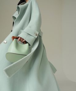 Sea Salt Clear Sky Oversized Double-Faced Wool Coat - Elegant Long Outerwear, High-Quality 90s Inspired Style