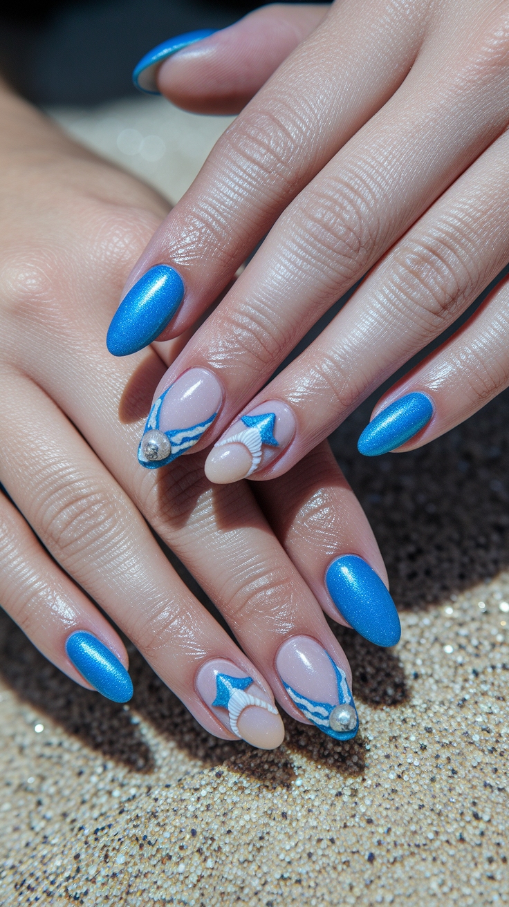 Get Creative with Sea Inspired Nails This Summer outfit idea