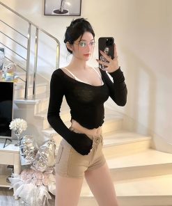 Seamless Comic-Style Bra with Gathered Design, Wire-Free and Backless Lingerie for Effortless Y2K Style