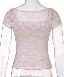 Self Care Outfit, Mall Outfit Inspo - Coquette Lace Detailed Top