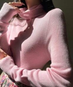 Semi-Finished Winter Seamless One-Piece Base Layer, High-Neck Knitted Wool Top, Machine Washable, Cozy Winter Essentials