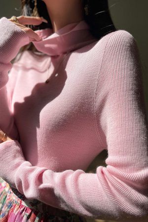 Semi-Finished Winter Seamless One-Piece Base Layer, High-Neck Knitted Wool Top, Machine Washable, Cozy Winter Essentials