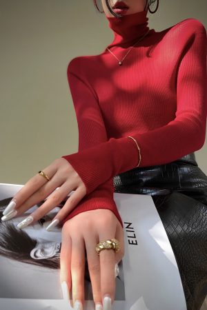 Semi-Finished Winter Seamless One-Piece Base Layer, High-Neck Knitted Wool Top, Machine Washable, Cozy Winter Essentials