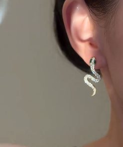 Serpentine Snake-Shaped Earrings - Light Luxury Zodiac Design, Trendy Versatile Ear Pendants for Women