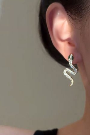 Serpentine Snake-Shaped Earrings - Light Luxury Zodiac Design, Trendy Versatile Ear Pendants for Women