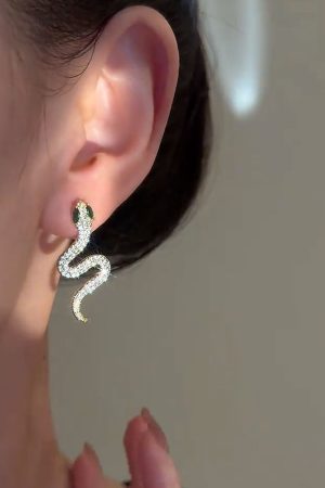 Serpentine Snake-Shaped Earrings - Light Luxury Zodiac Design, Trendy Versatile Ear Pendants for Women