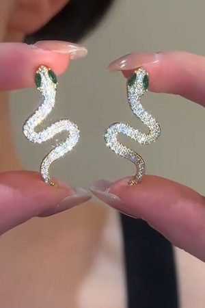 Serpentine Snake-Shaped Earrings - Light Luxury Zodiac Design, Trendy Versatile Ear Pendants for Women