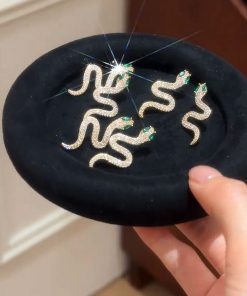 Serpentine Snake-Shaped Earrings - Light Luxury Zodiac Design, Trendy Versatile Ear Pendants for Women