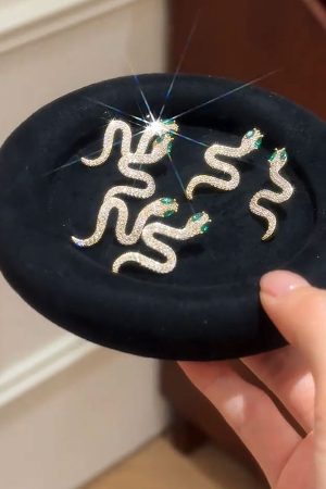 Serpentine Snake-Shaped Earrings - Light Luxury Zodiac Design, Trendy Versatile Ear Pendants for Women