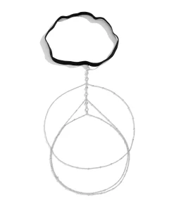 Sexy Beach Body Chain with Imitation Pearls, Elastic Star-Shaped Rhinestone Tassel Ankle and Thigh Jewelry