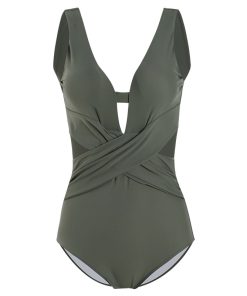 Sexy Cross Swimsuit for Women - Gathered Bikini One-Piece, Ideal for Small Bust, European & American Fashion, Hot Spring Style
