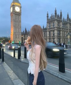 Sexy Fitted Bow Tie Camisole Top for Women - Summer Short Tank with Pure Desire Style and Niche Temperament