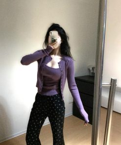 Sexy Knitted Cardigan and Camisole Top Set - Women's Slim Fit Two-Piece Suit for Spring - Trendy Temperament Fashion