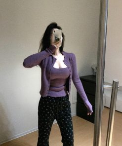 Sexy Knitted Cardigan and Camisole Top Set - Women's Slim Fit Two-Piece Suit for Spring - Trendy Temperament Fashion