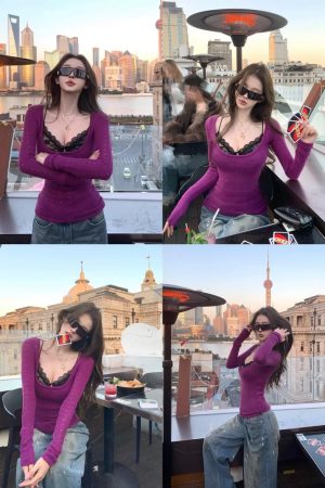 Sexy Lace Camisole Knit Top Set for Women - Slim Fit, Hollow-Out Design, Perfect for Spring Fashion