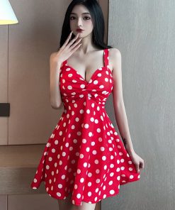 Sexy Women's Deep V-Neck Spaghetti Strap Dress - Slim-Fit Tummy-Covering Short Skirt for Nightclub & Work Uniform Style